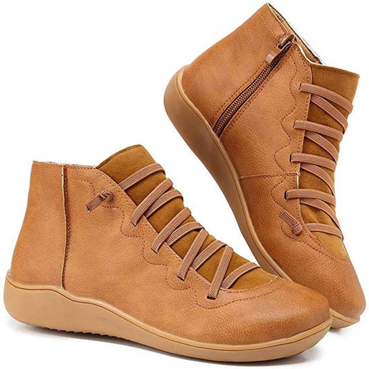 Afra – Retro Lace-Up Ankle Boots