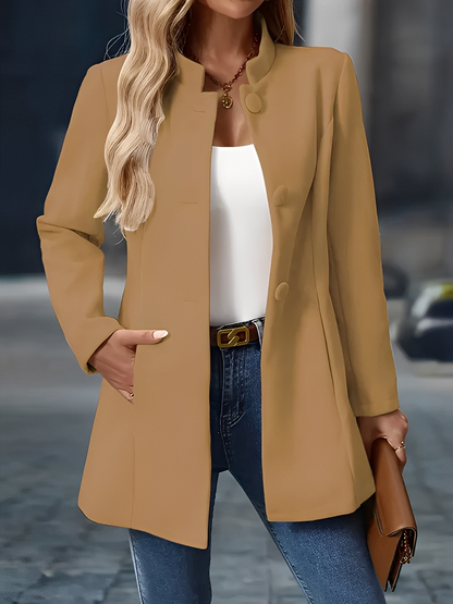 Cornélie - Kobiecy zimowy płaszcz z guzikiem, trzymający ciepło