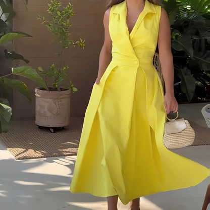 Diola - Stylowa sukienka z V-dekoltem dla kobiet