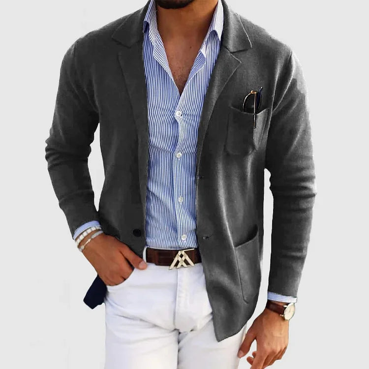 Silvanus - Męski Casual Dzianinowy Blezer, Lekki
