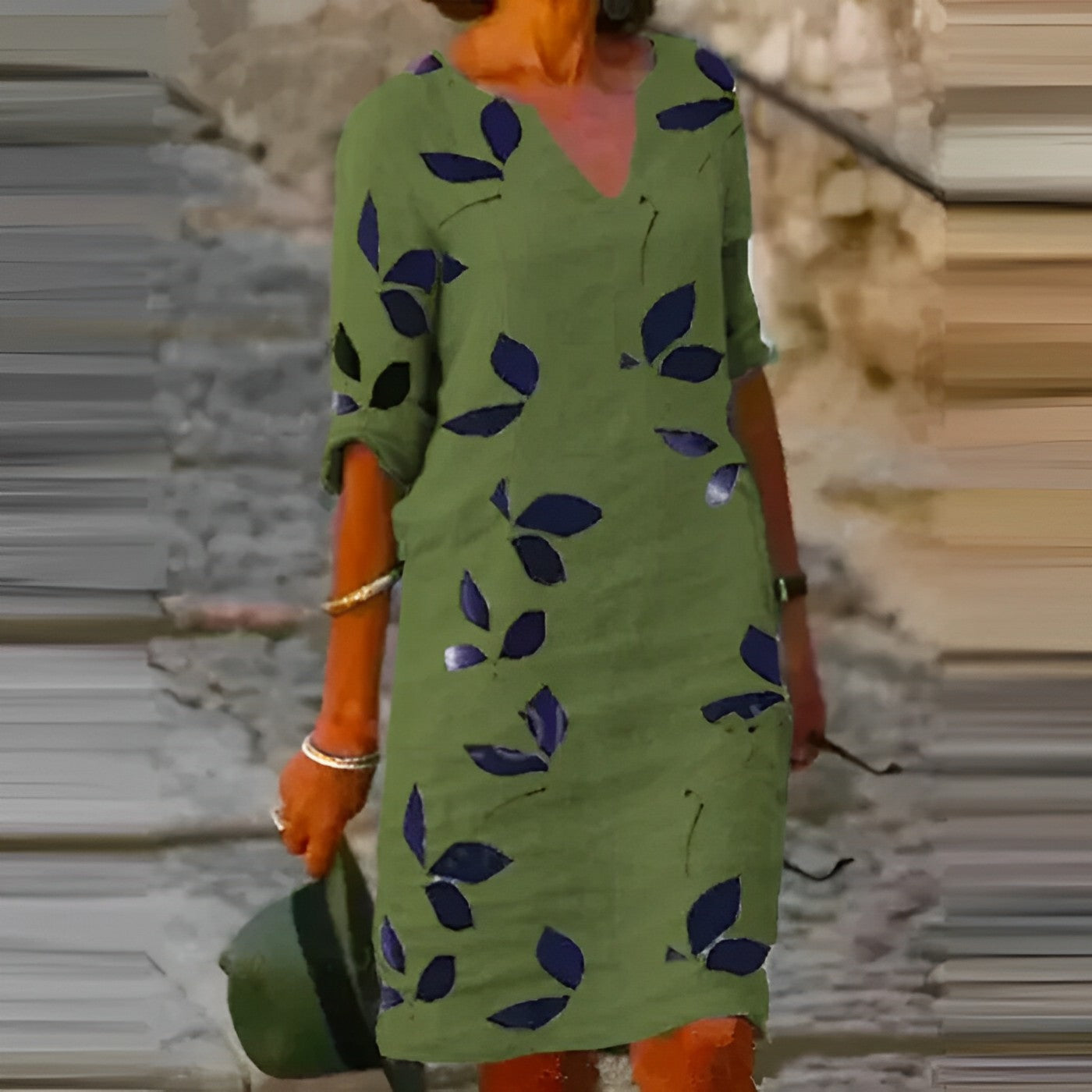 Amanda - Letnia sukienka z gładkim wzorem