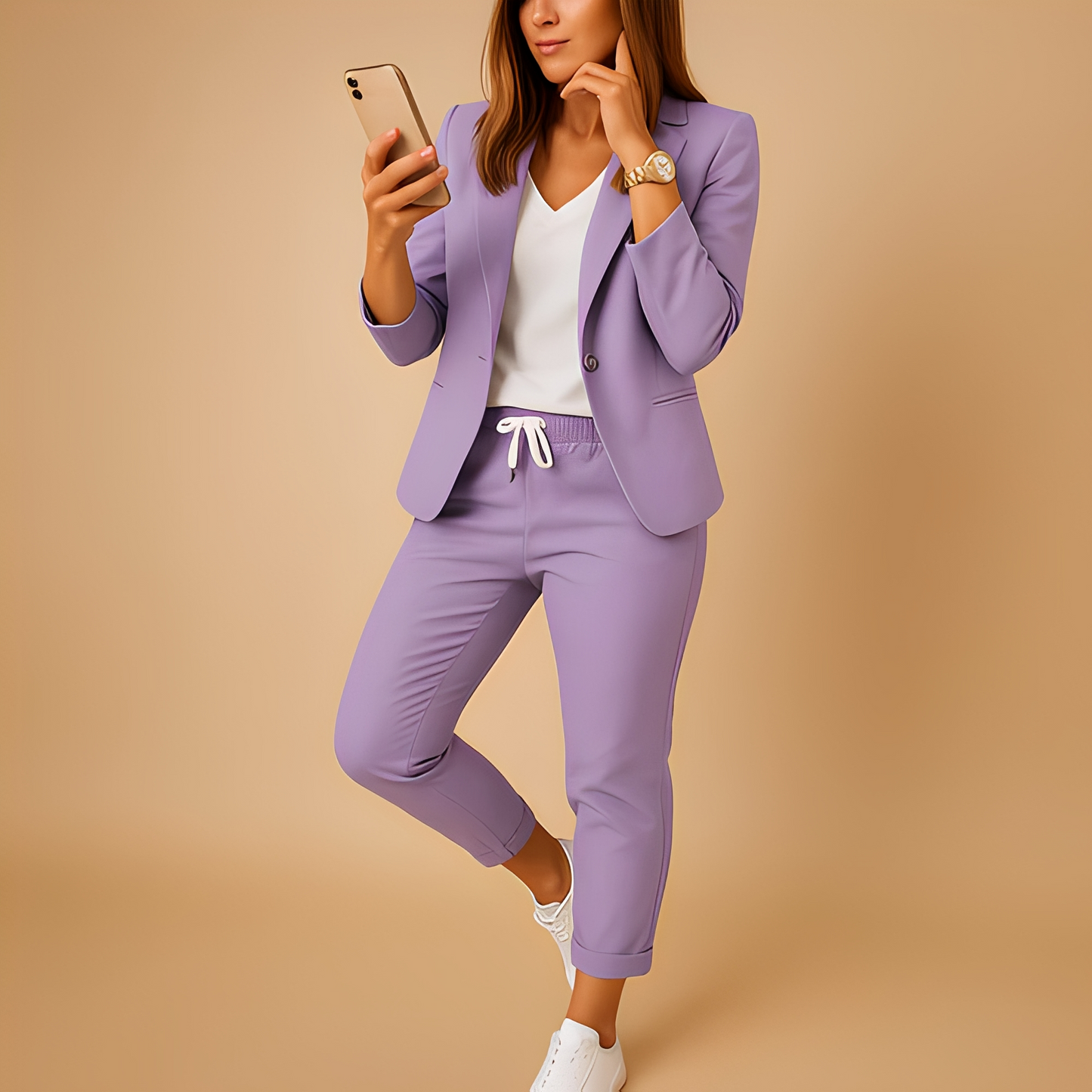 Aletha - Pełny zestaw damskiej marynarki i spodni na miarę