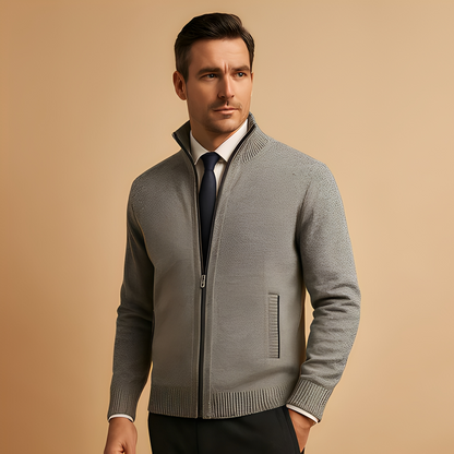 Armando - Męski swobodny kardigan z zamkiem