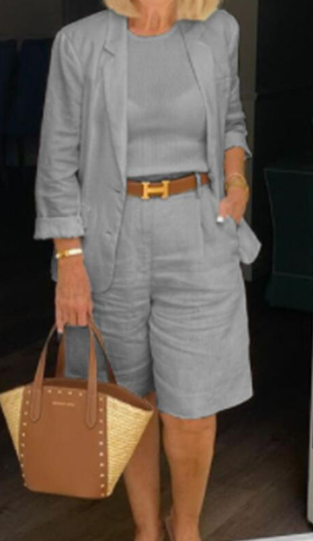 Caroline - Zestaw lniany w stylu casual-chic