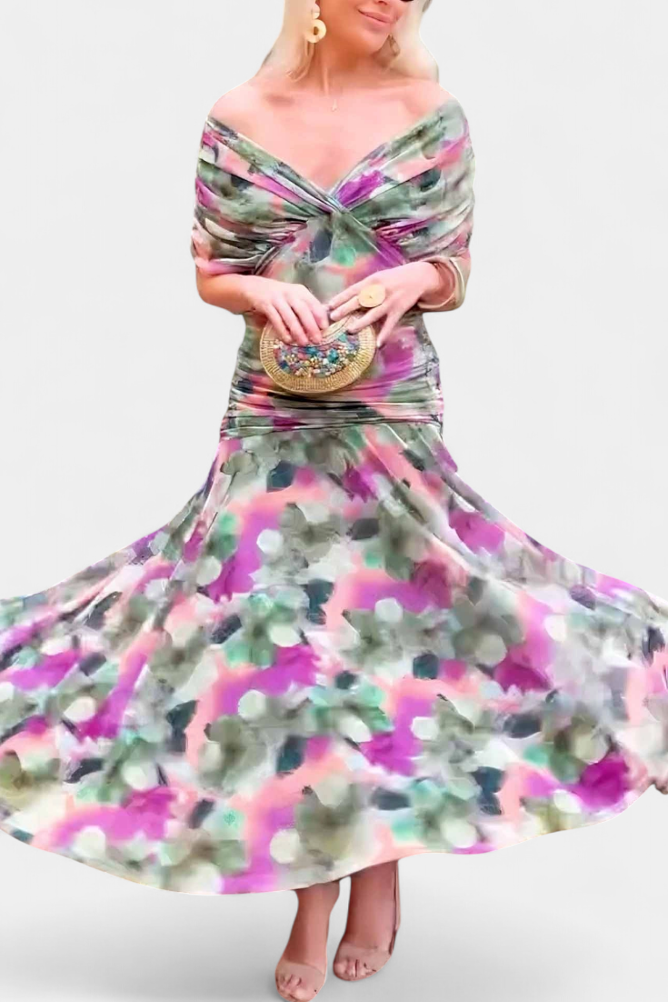 Celine - Elegancka sukienka off-shoulder