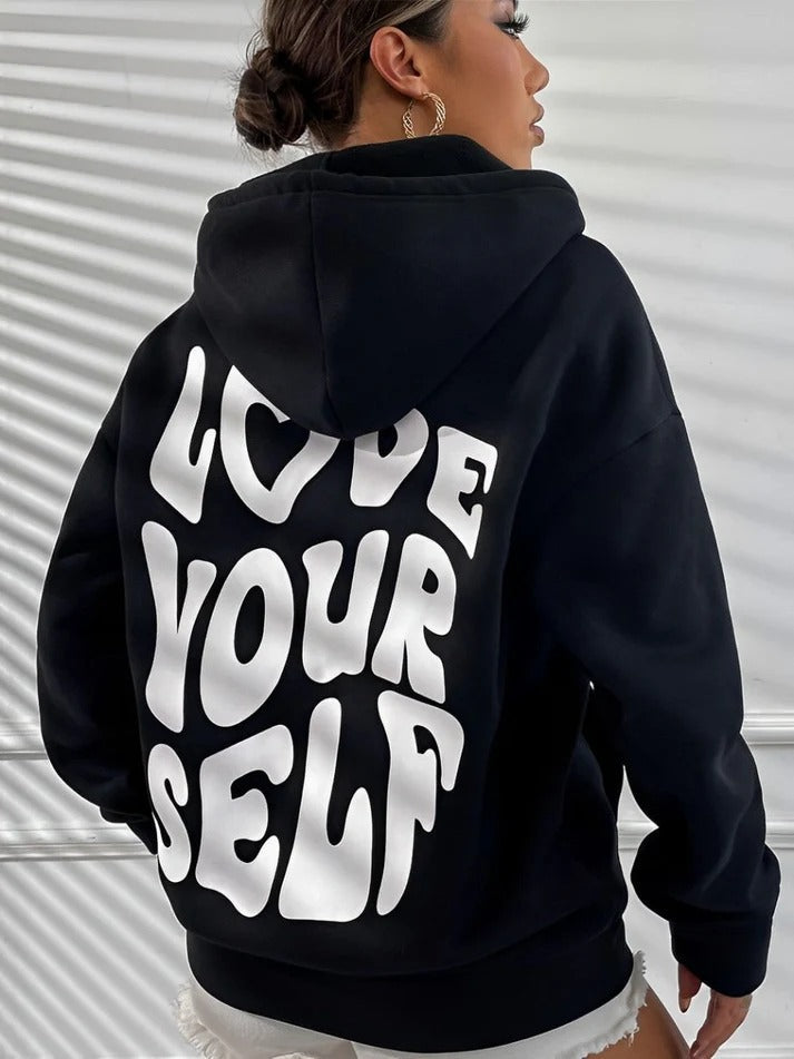 Gisselle - Modny, luźny hoodie z wzorem dla kobiet