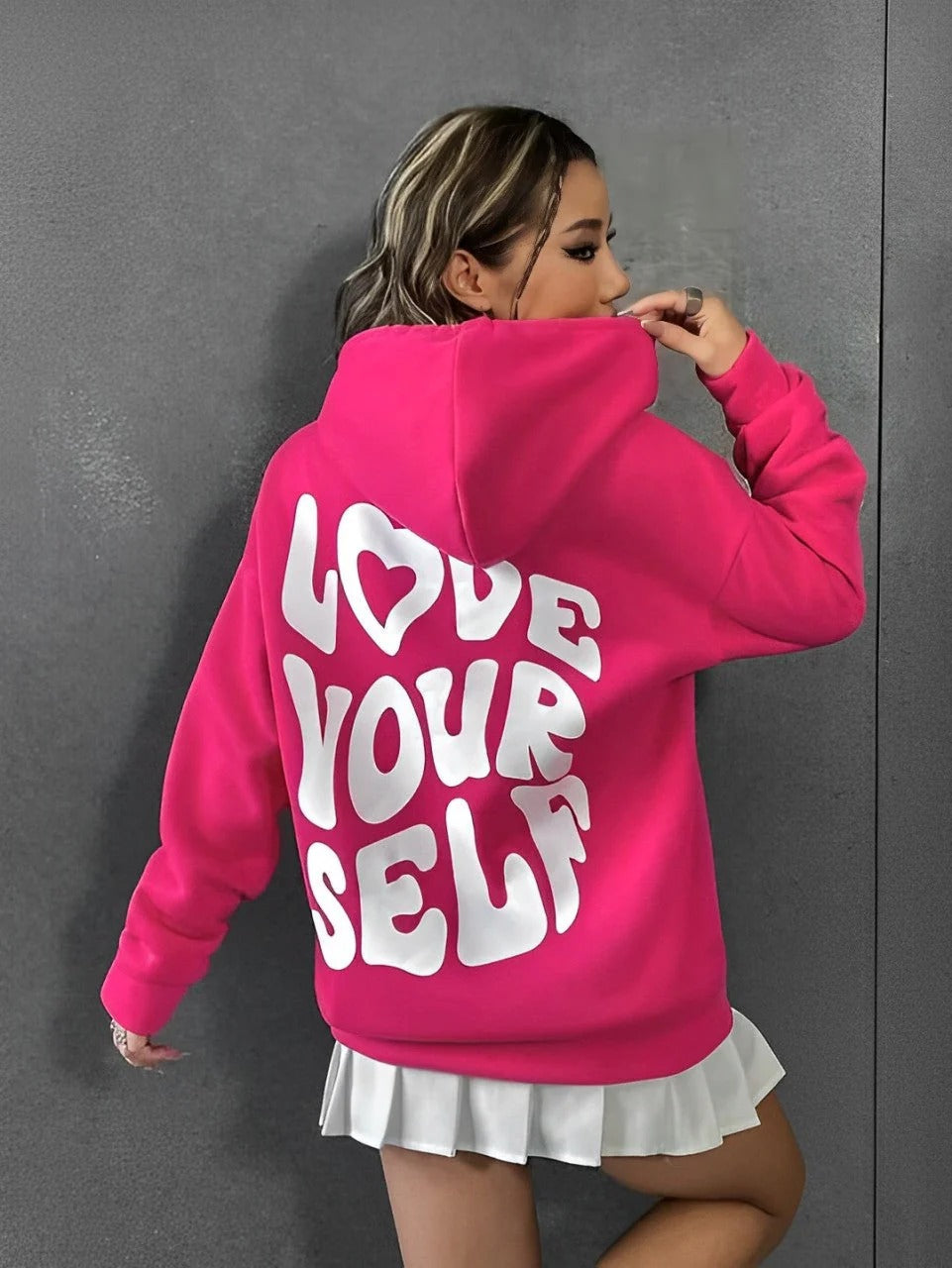 Gisselle - Modny, luźny hoodie z wzorem dla kobiet