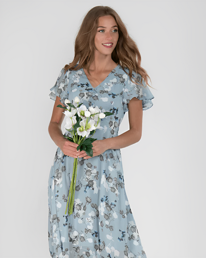 Leona – Letnia Maxi Sukienka w Kwiaty