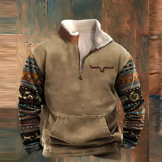 Kenton - Modny męski sweter z zamkiem
