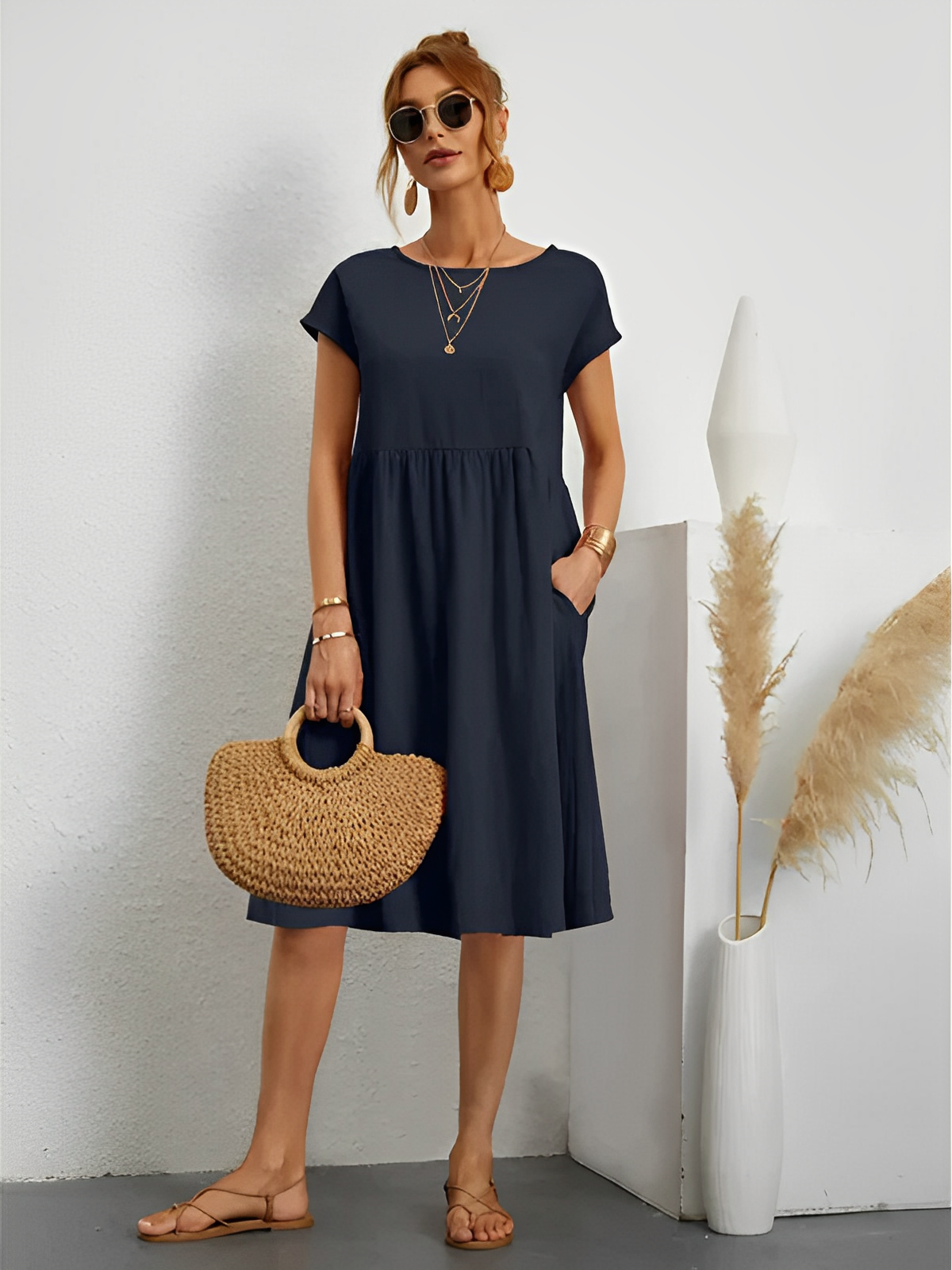 Amira – Elegancka letnia sukienka z rękawami