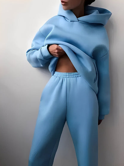 Adelia – Jednokolorowy Zestaw Hoodie