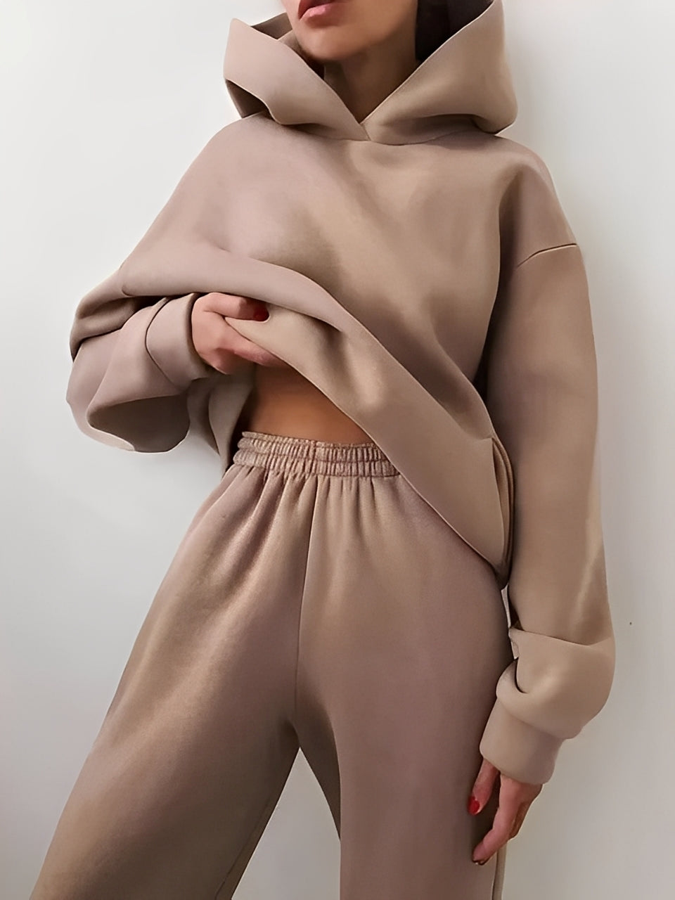 Adelia – Jednokolorowy Zestaw Hoodie