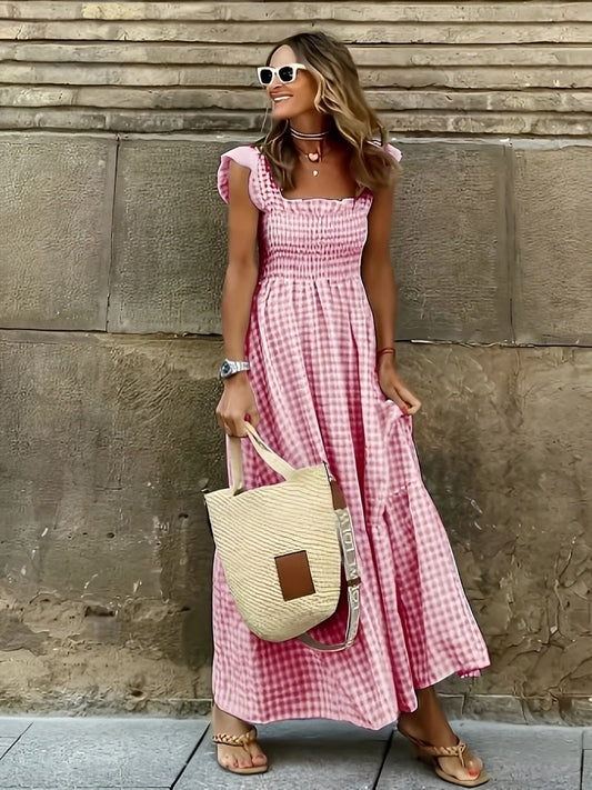 Mollie - Stylowa suknia maxi z mock-dekoltem dla kobiet