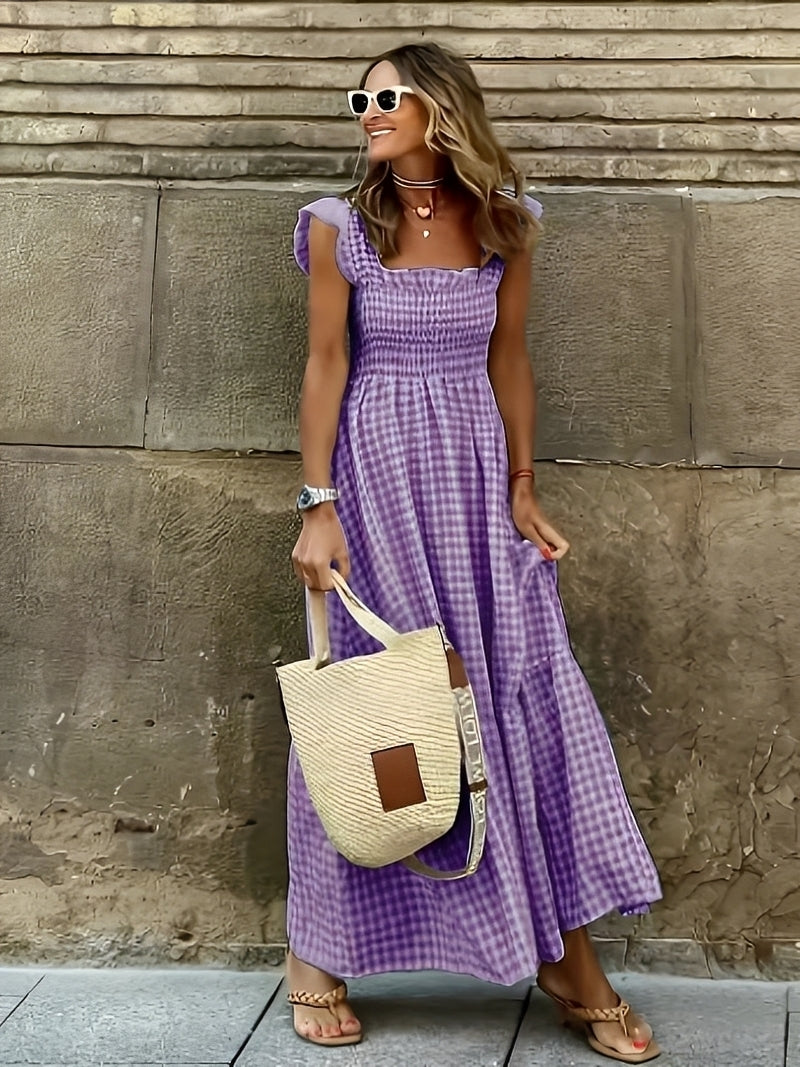 Mollie - Stylowa suknia maxi z mock-dekoltem dla kobiet