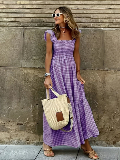 Mollie - Stylowa suknia maxi z mock-dekoltem dla kobiet