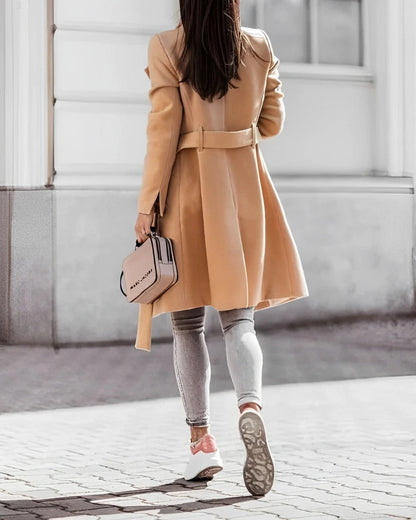 Deena - Stylowy, komfortowy płaszcz wełniany dla kobiet
