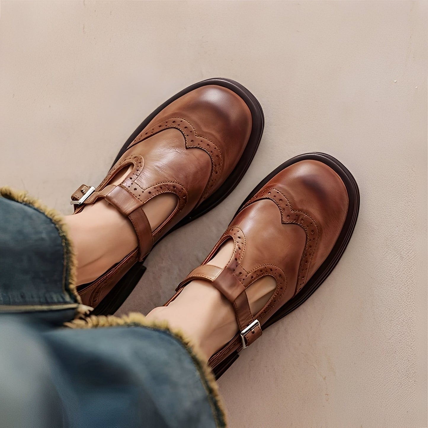 Marley - Stylowe płaskie skórzane buty damskie