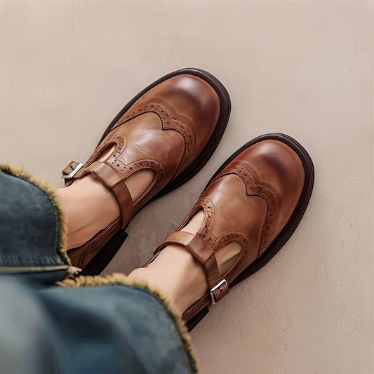 Marley - Stylowe płaskie skórzane buty damskie