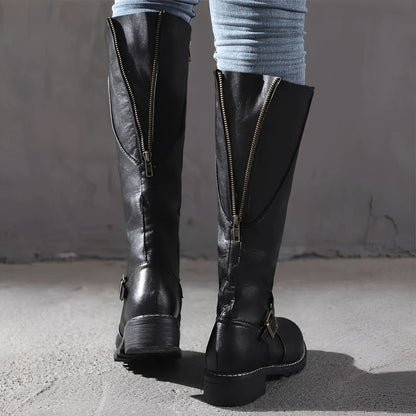 Shirlee - Eleganckie wysokie buty z klamrą dla kobiet