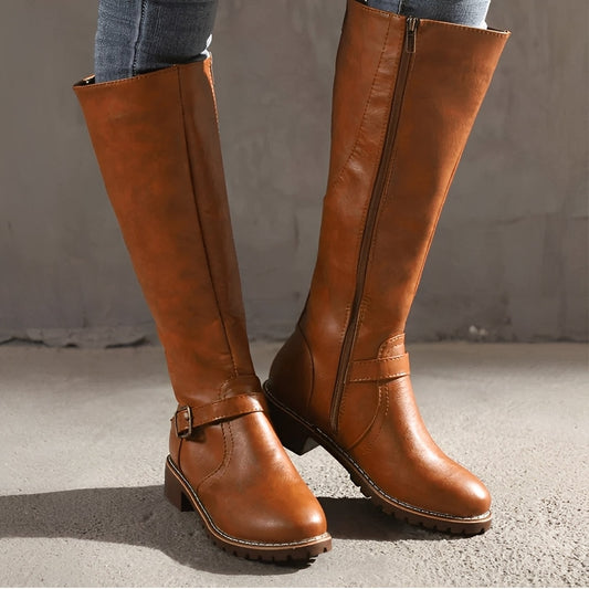 Shirlee - Eleganckie wysokie buty z klamrą dla kobiet