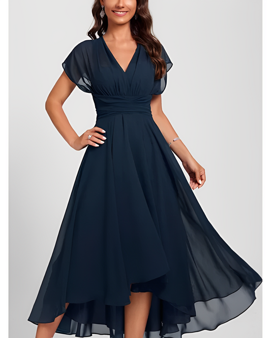 Elisa – Elegancka sukienka midi z dekoltem V
