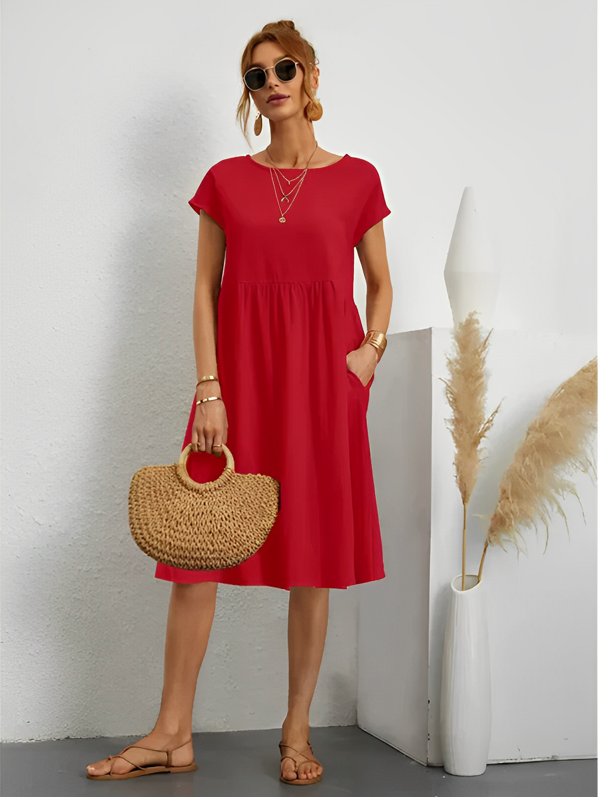 Amira – Elegancka letnia sukienka z rękawami