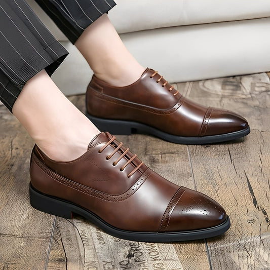 Fulton - Nowoczesne stylowe skórzane buty brogue dla mężczyzn