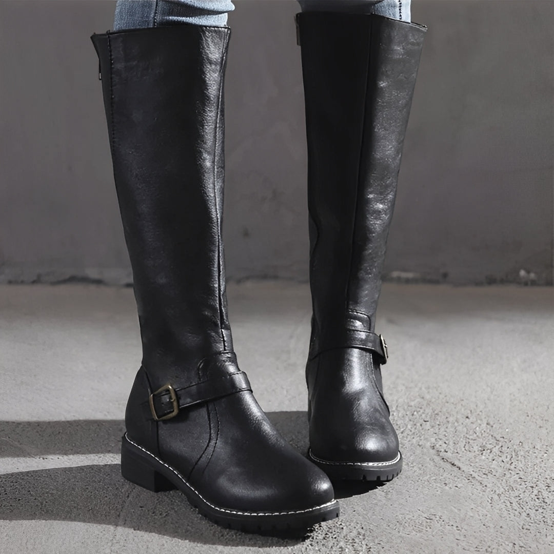 Shirlee - Eleganckie wysokie buty z klamrą dla kobiet