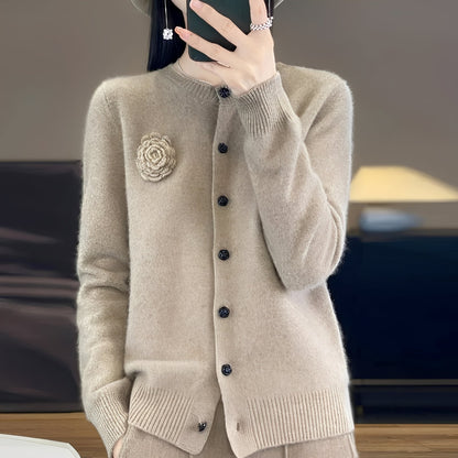 Helena - Stylowe kaszmirowe swetry z kwiatowym motywem dla kobiet