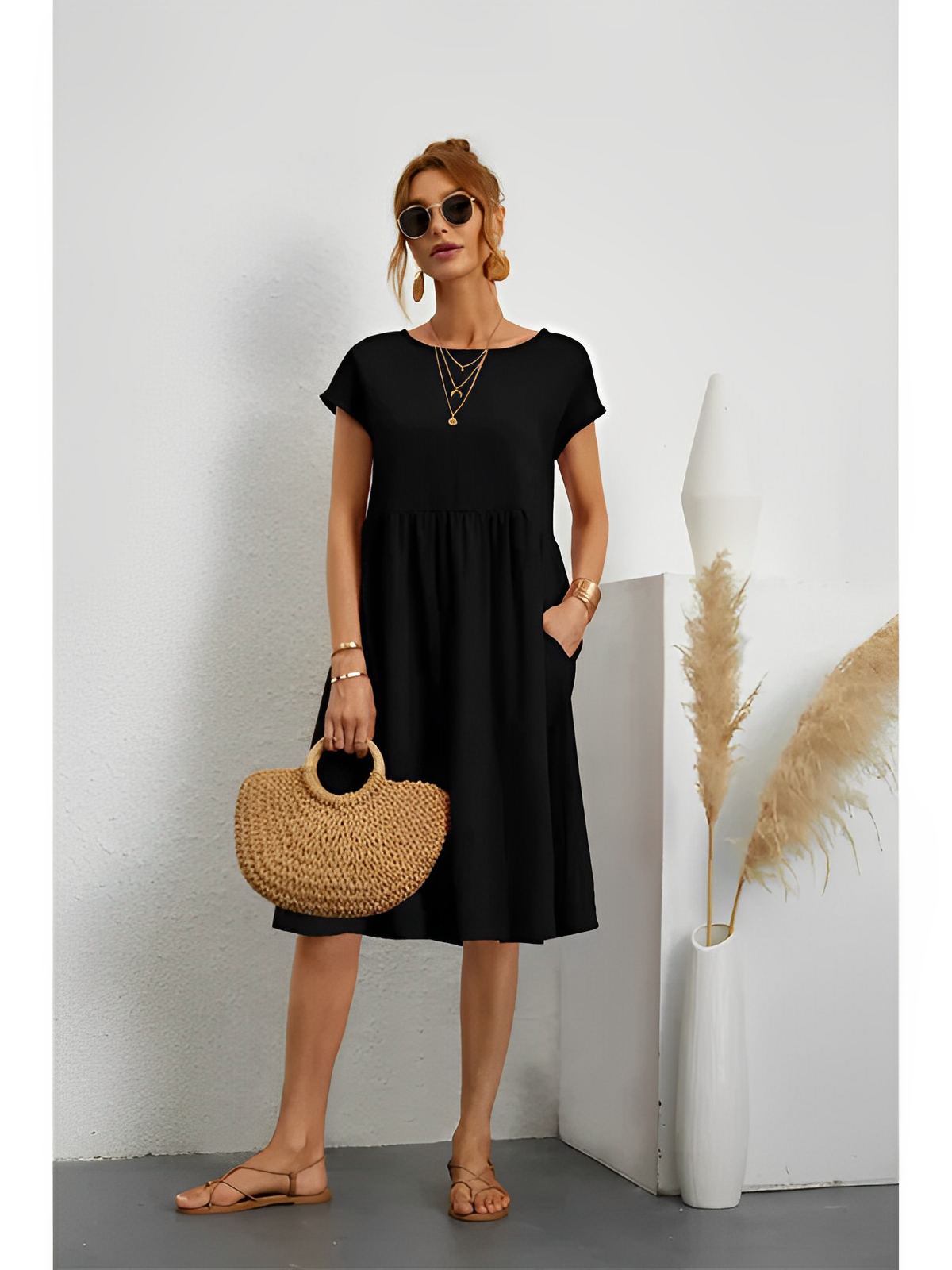 Amira – Elegancka letnia sukienka z rękawami
