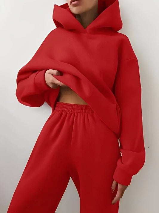 Adelia – Jednokolorowy Zestaw Hoodie