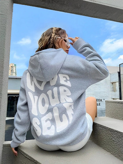Gisselle - Modny, luźny hoodie z wzorem dla kobiet
