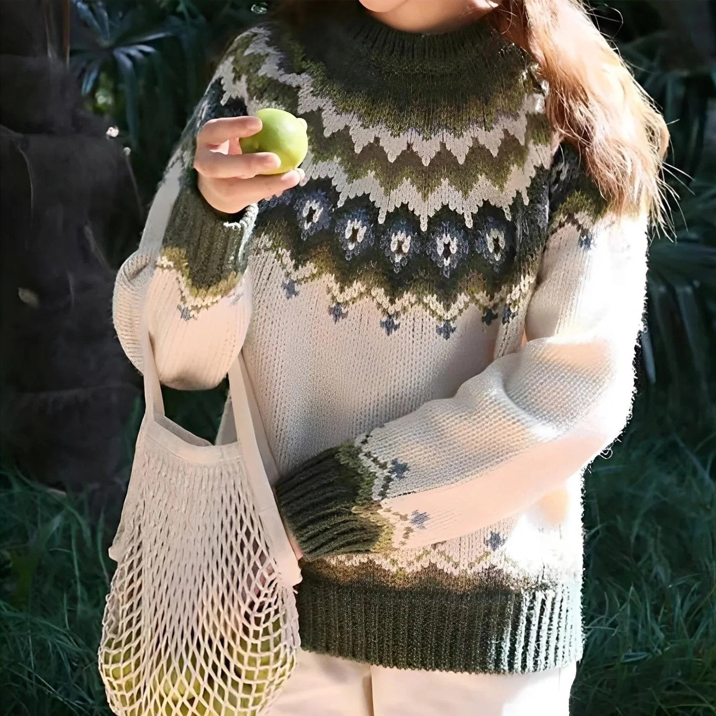 Holly - Klasyczny damski sweter z wzorem