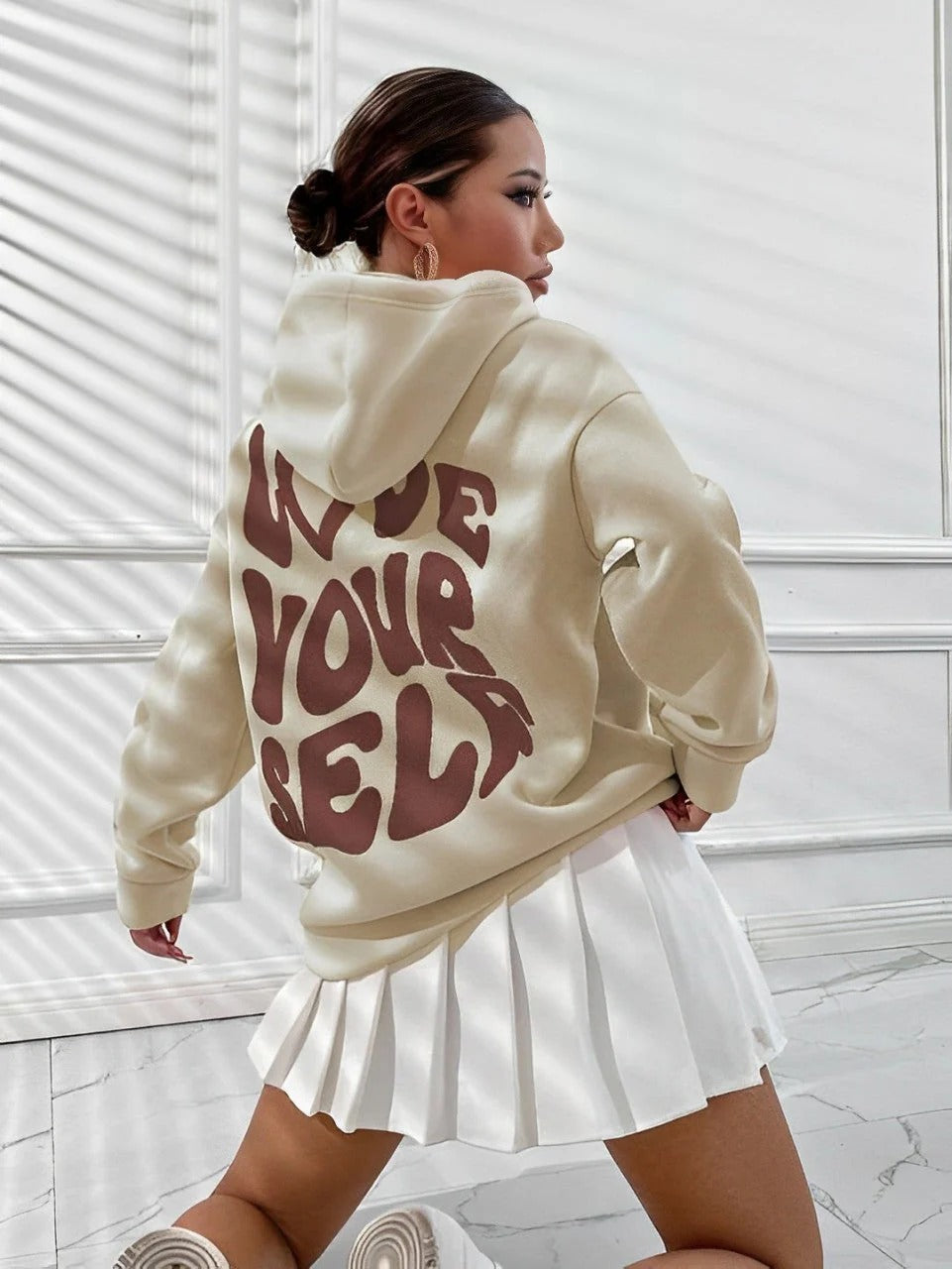 Gisselle - Modny, luźny hoodie z wzorem dla kobiet