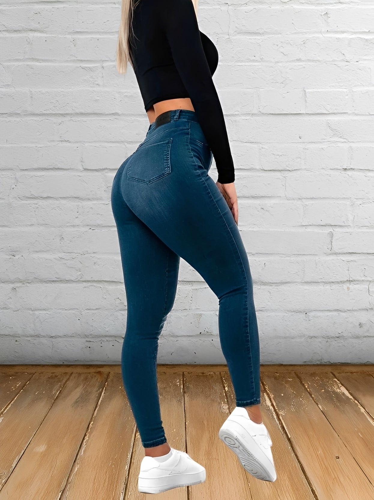 Cherise - Luźne jeansy slim-fit z wysokim stanem dla kobiet