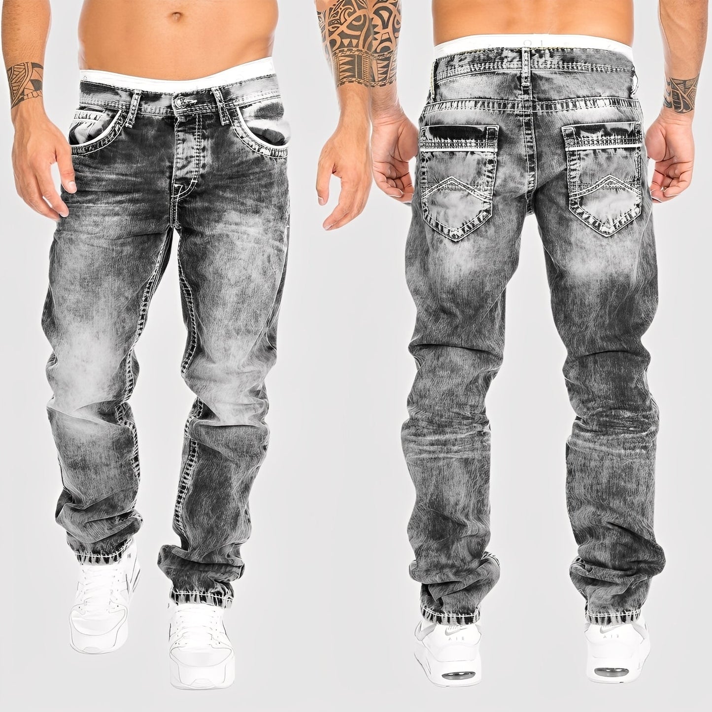 Chris - Męskie jeansy z szerokimi nogawkami o swobodnym kroju