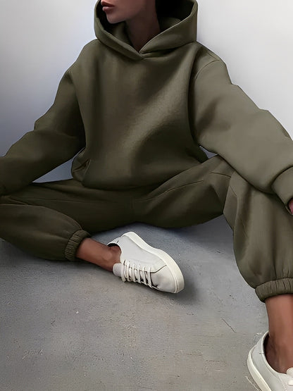 Adelia – Jednokolorowy Zestaw Hoodie