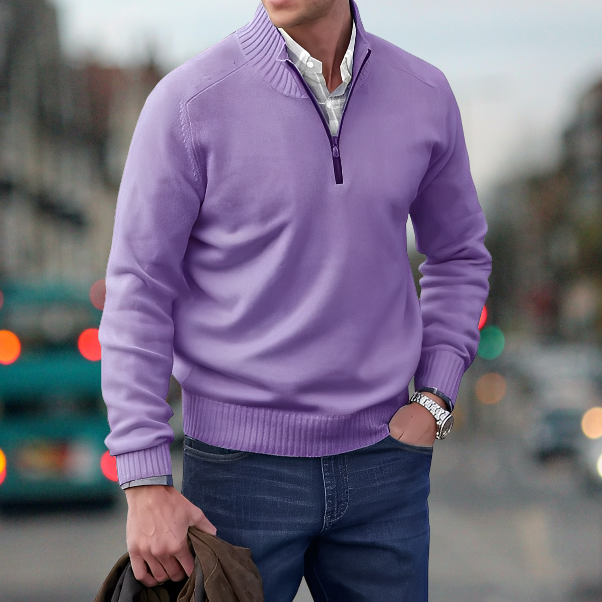 Adrian – Sweter z suwakiem