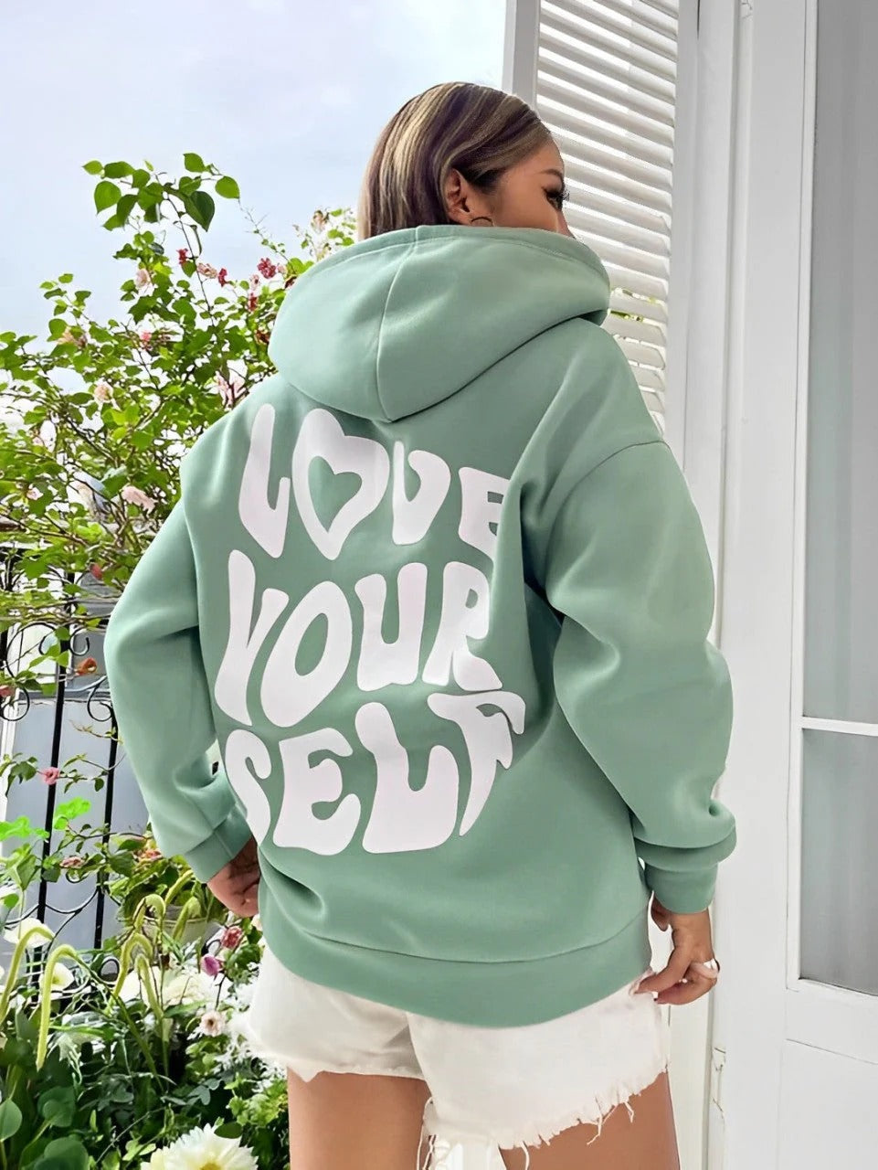 Gisselle - Modny, luźny hoodie z wzorem dla kobiet