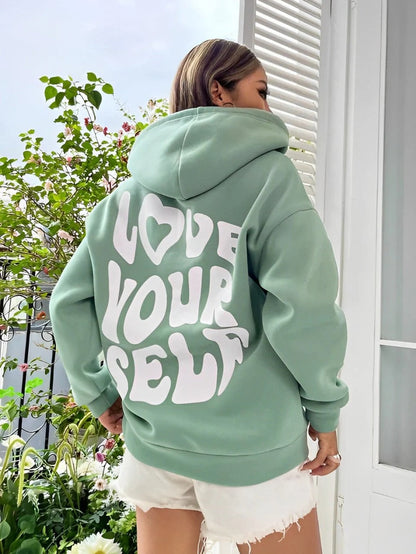 Gisselle - Modny, luźny hoodie z wzorem dla kobiet