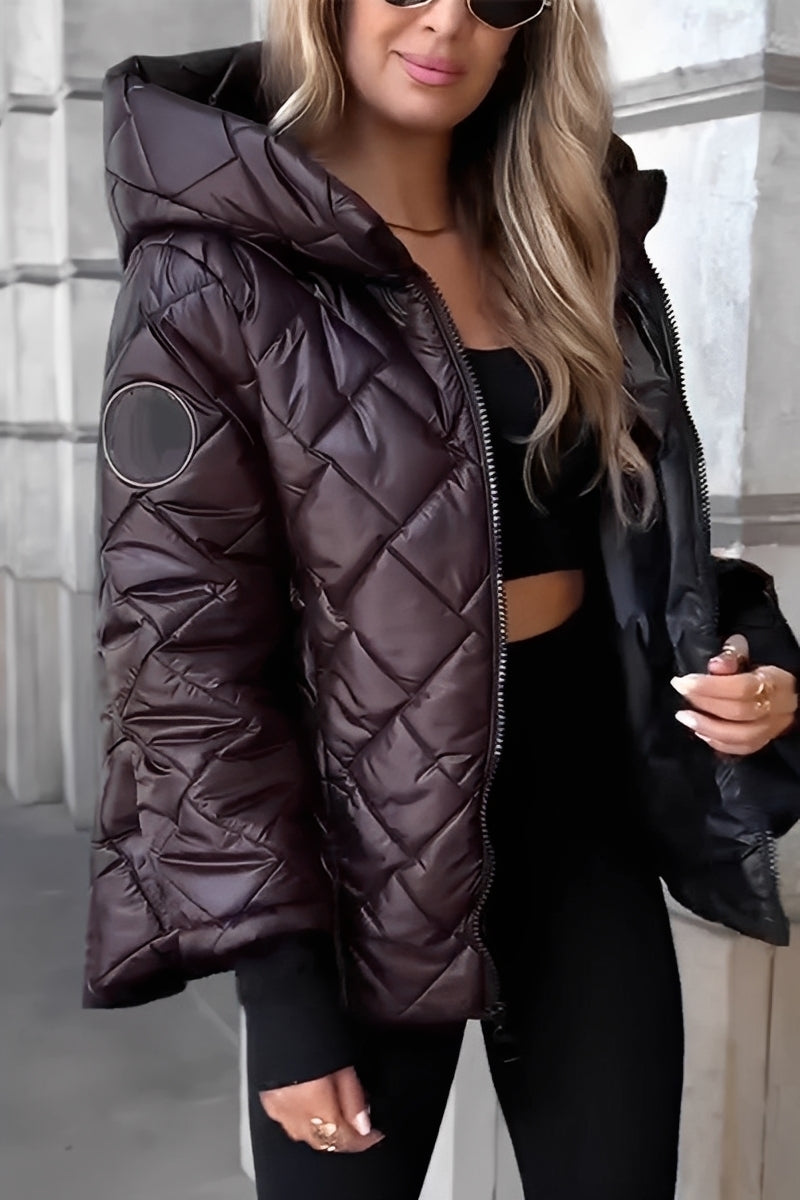 Irene - Nowoczesna, ciepła kurtka damska z kapturem i zamkiem