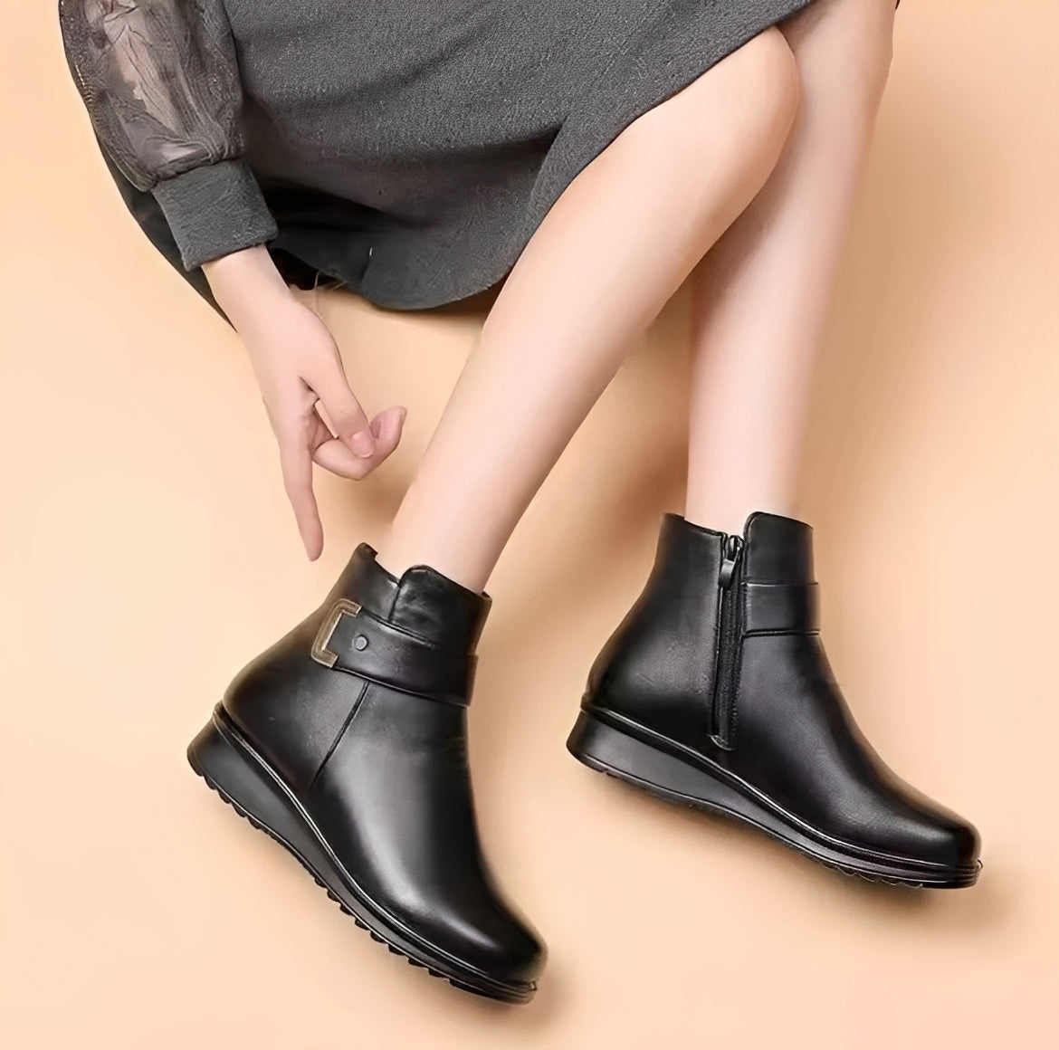 Gabriella - Stylowe, z fleecem ocieplane buty dla kobiet