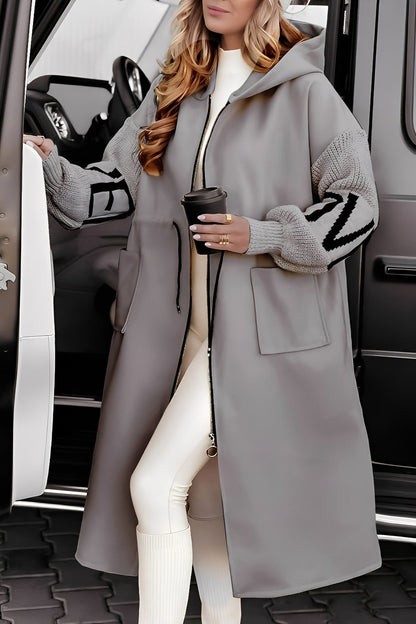 Eloise - Nowoczesna długa damska kurtka z kapturem