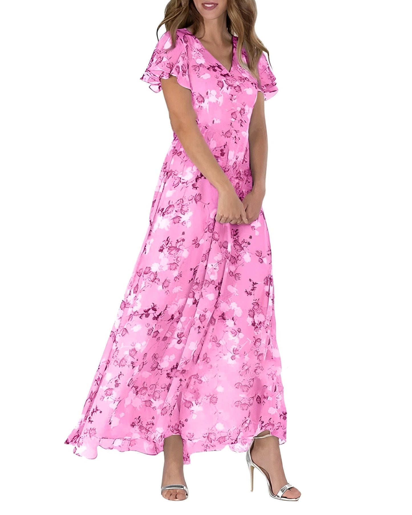 Leona – Letnia Maxi Sukienka w Kwiaty