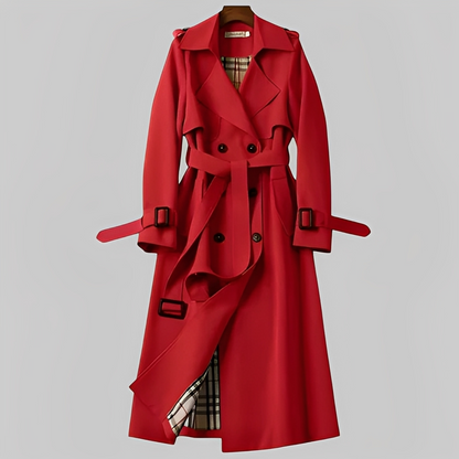 Élodie - Klasyczny damski zimowy płaszcz z paskiem