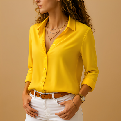 Akera - Casualowa damska bluzka z długim rękawem