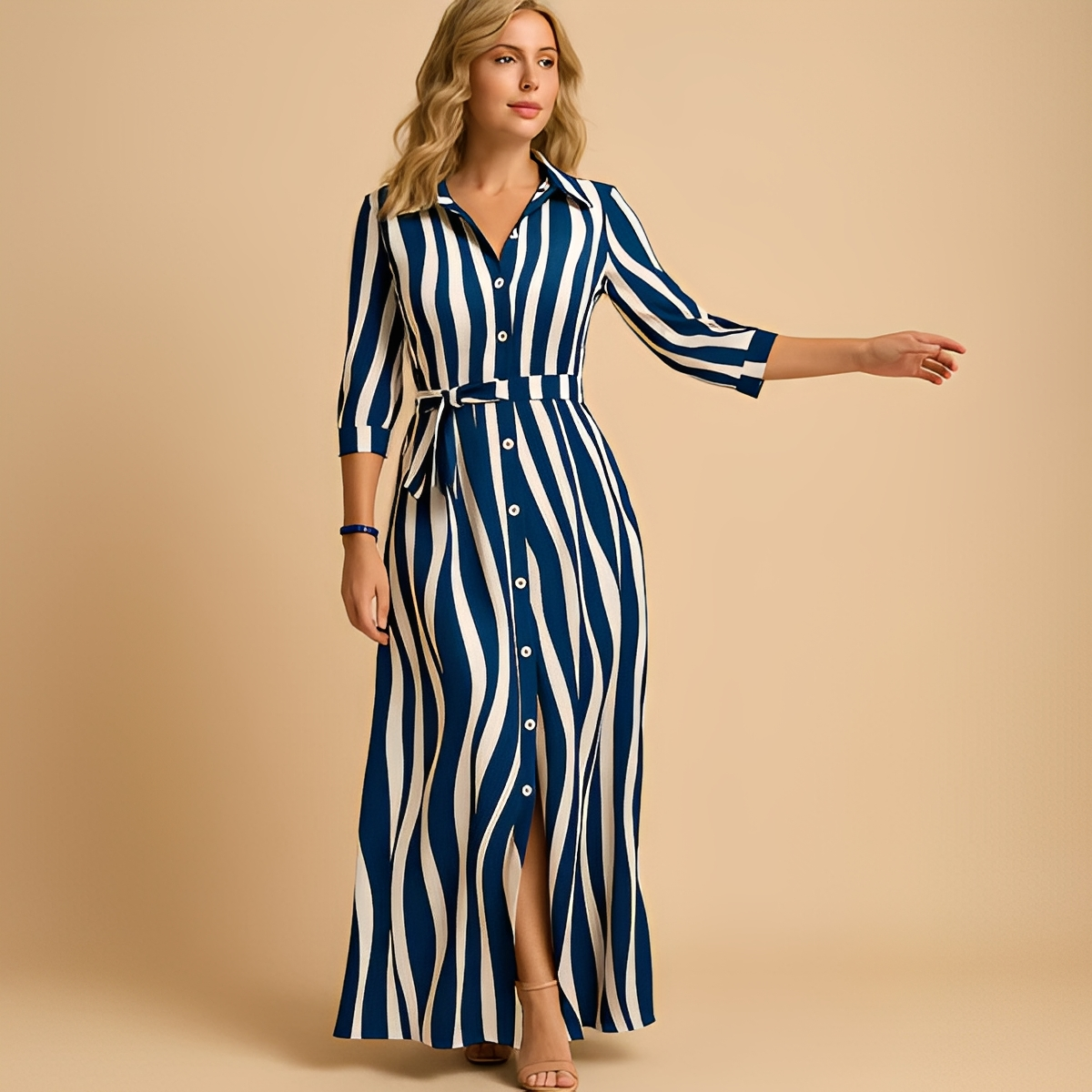 Analyn - Modna długa sukienka damska