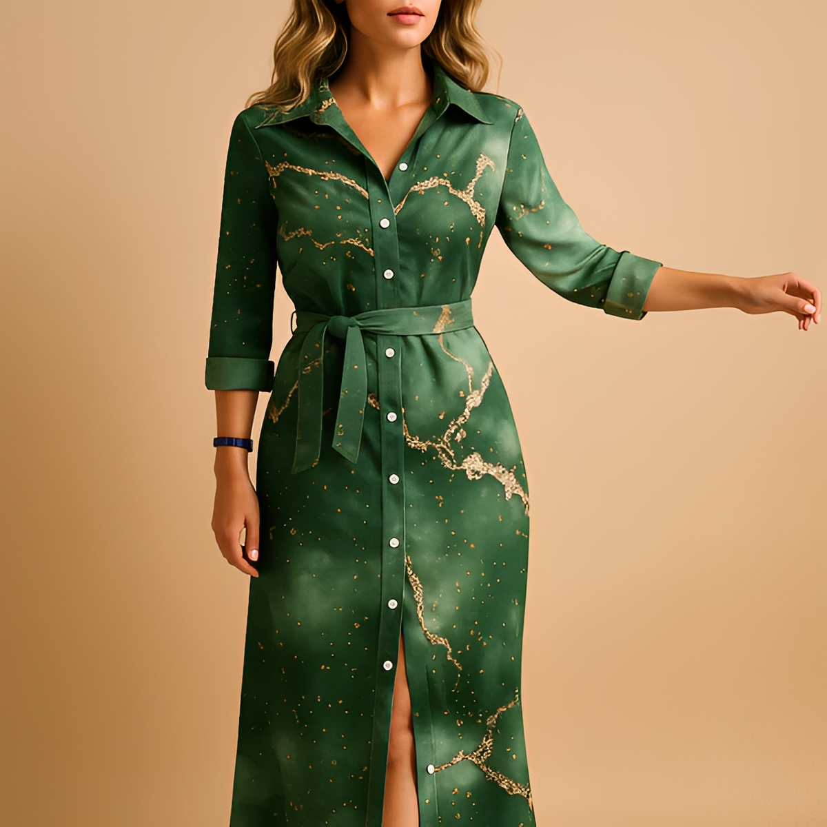 Analyn - Modna długa sukienka damska