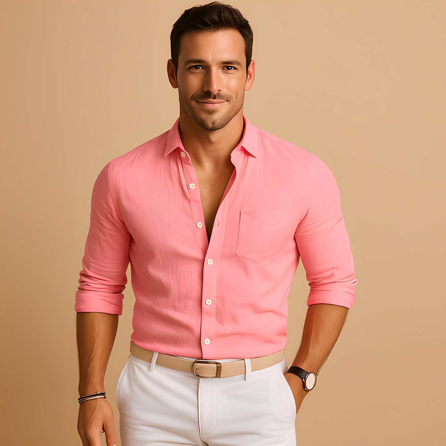 Aleid - Lekka męska koszula z guzikami