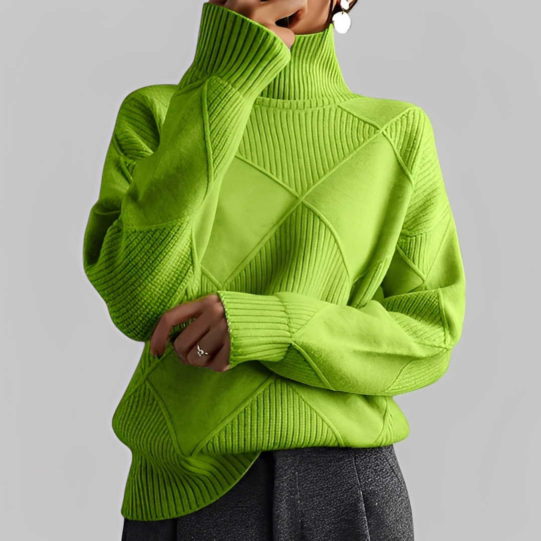 Mariette - Sweter z golfem oversize na zimę dla kobiet